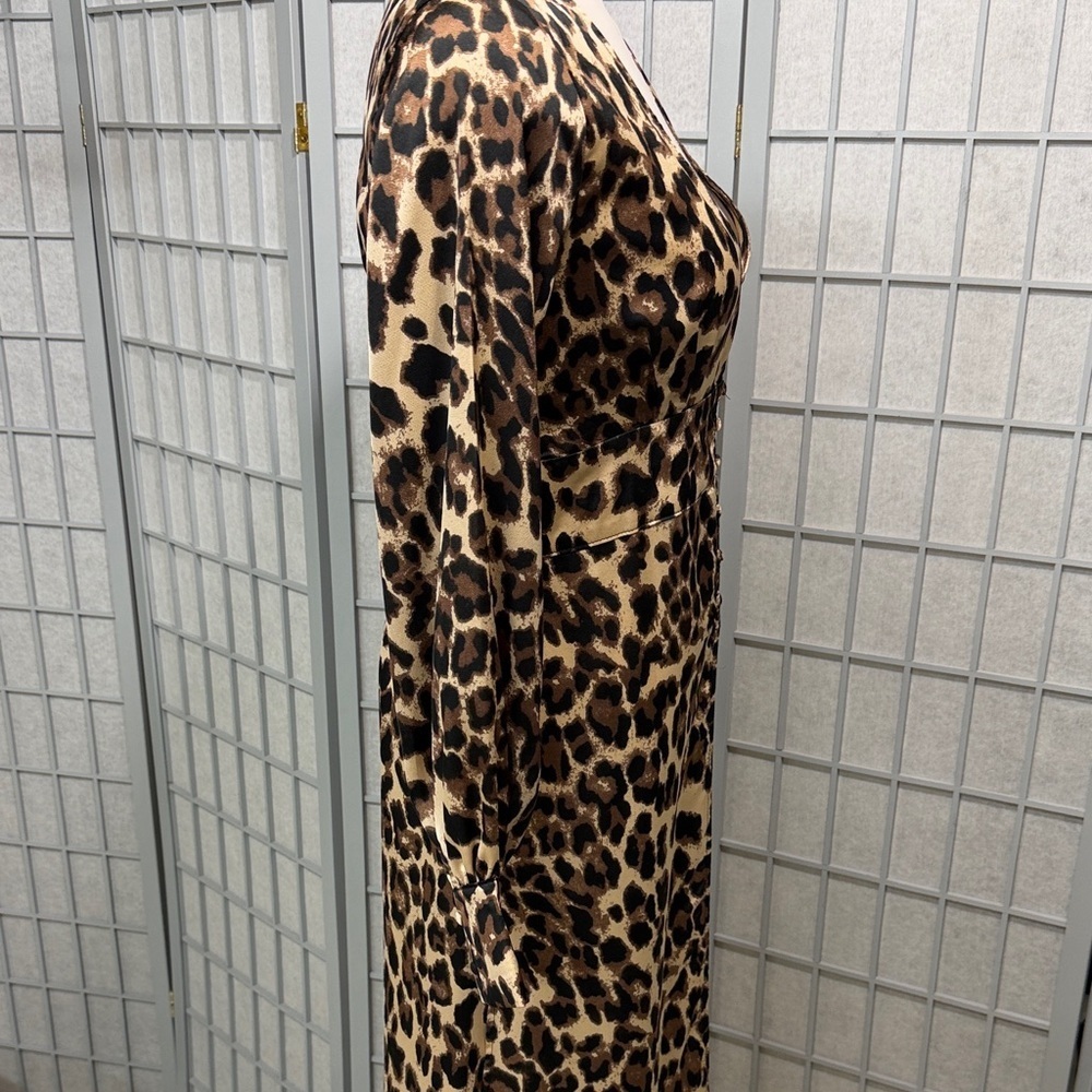 Mable, Chic Animal Print V-Neck Dress, Size Large - Picture 6 of 13
